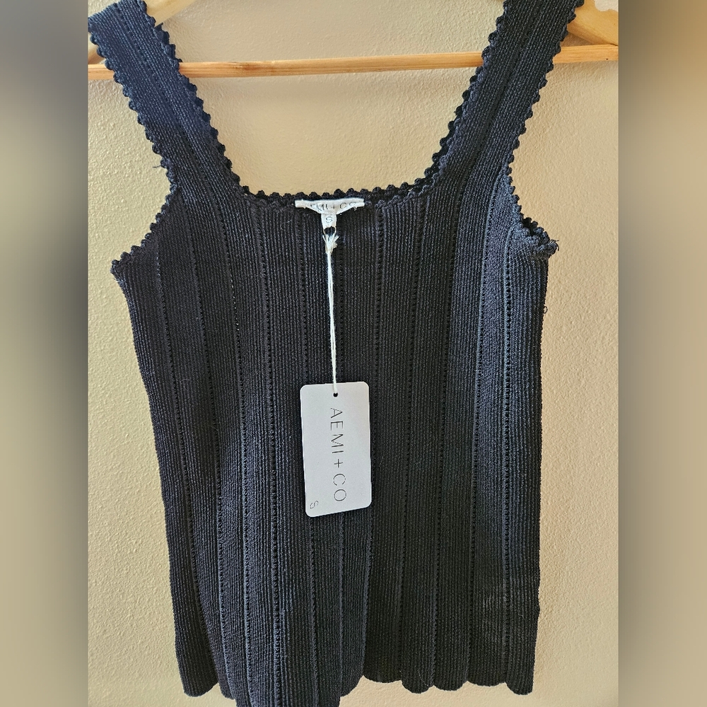 Black Ribbed Sleeveless Tank Top